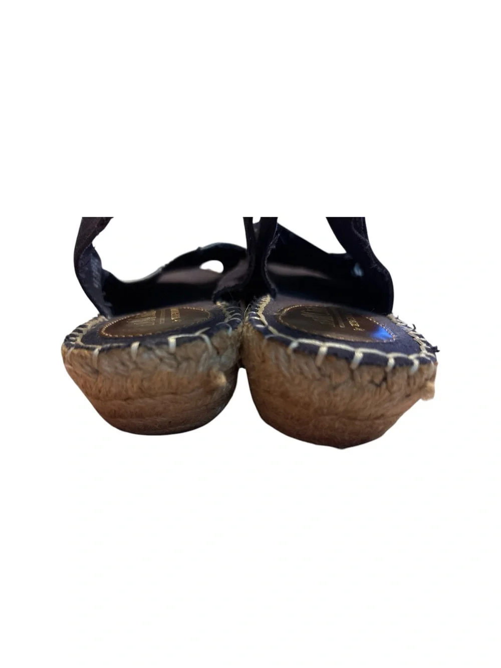 Cliffs by White Mountain Navy Stripe Espadrille Slingback Sandals 7.5